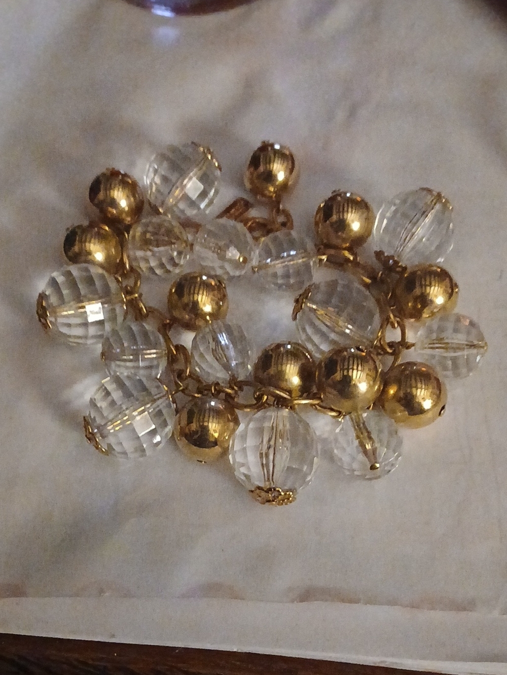 Kate Spade Gold and Clear Beaded Charm Bracelet - Elegant Women’s Jewelry